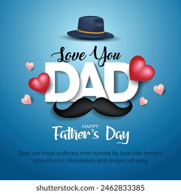 happy international father's day concept, can be use for card, poster, website, brochure. abstract  vector illustration design