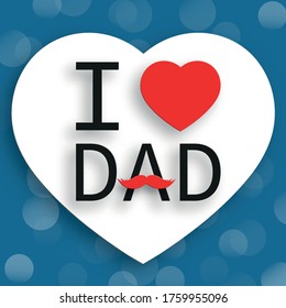 Happy International Father's Day illustrtion with inscription hand and moustache on color background for greeting card, banner, web