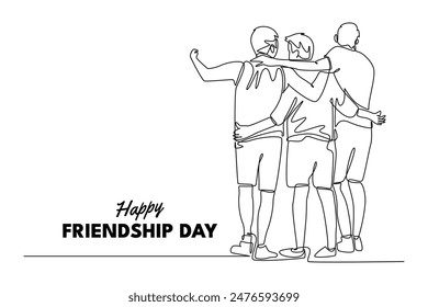 Happy international friendship day Concept. Single line draw design vector graphic illustration.