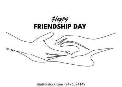 Happy international friendship day Concept. Single line draw design vector graphic illustration.