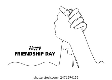 Happy international friendship day Concept. Single line draw design vector graphic illustration.