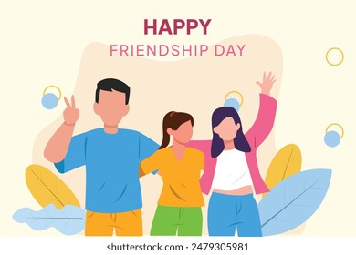 Happy international friendship day Concept. Colored flat vector illustration isolated.