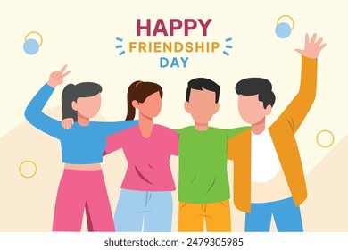 Happy international friendship day Concept. Colored flat vector illustration isolated.