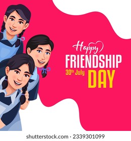 Happy international friendship day creative greeting card. Abstract vector illustration design.