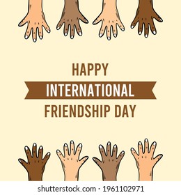 happy international friendship day design vector template