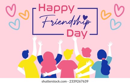 Happy international friendship day design illustration