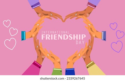 Happy international friendship day design illustration