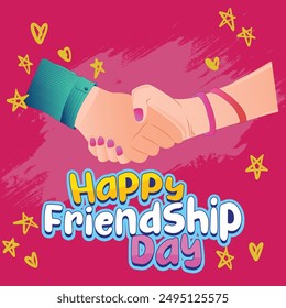 Happy international friendship day greeting card, back view of friends group. abstract vector illustration design.EPS FILE. 30 JULY.