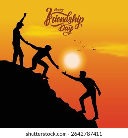Happy international friendship day greeting card. abstract vector illustration design