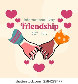 Happy international friendship day illustration. Friendship day background template