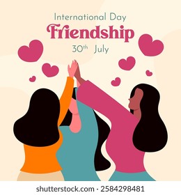 Happy international friendship day illustration. Friendship day background template