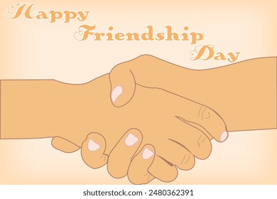 Happy International Friendship Day Post Template Friendship Day greeting card, happy holiday of amity, Happy international friendship day greeting card, handshake  of best friends 