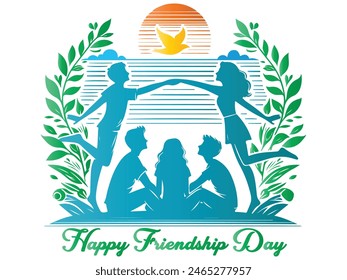 Happy international friendship day vector illustration