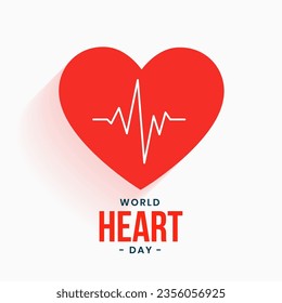 happy international heart day background with heartbeat design vector