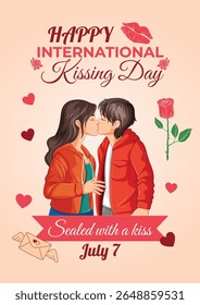 Cartaz do dia internacional feliz do beijo