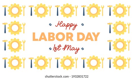 Happy international labor day background illustration vector.