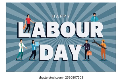 Happy international labor day. flat vector modern illustration 