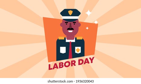 Happy international labor day illustration with labor chartoon character vector.