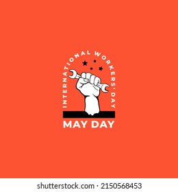 Happy International Labour Day vector 1st May Worker's Day Logo Background