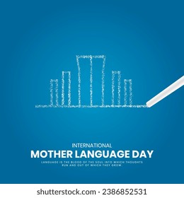 Feliz Día Internacional de la Lengua Materna con anuncios creativos. 21 de febrero Día de la Lengua Materna en Bangladesh.