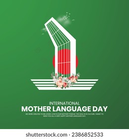 Happy International Mother Language Day creative ads. 21 February Mother Language Day of Bangladesh.