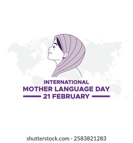 Happy International Mother Language Day. 21 February, International Mother Language Day Vector Design Illustration, Poster, Banner, Advertising, Greeting Card