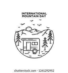 Happy International Mountain Day. Vector Illustration Eps 10