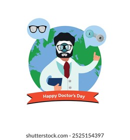 Feliz dia nacional médico internacional saudável com o mundo