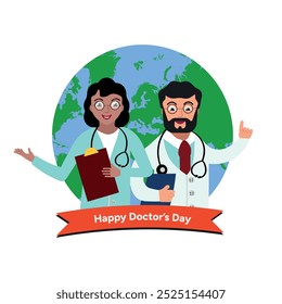 Happy international national doctor healthy day with world