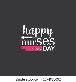 Happy International Nurses Day with black background. Vector Template Design - Vector

