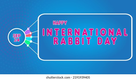 Happy International Rabbit Day, September 23. Calendar of September Text Effect, Vector design