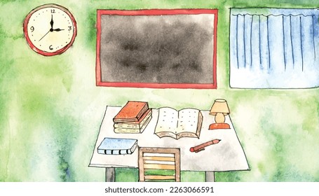 Happy international teacher's day watercolor hand painted decoration background with editable text.