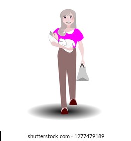 Happy International  Woman Day. Vector lady cartoon character illustration on isolated background.