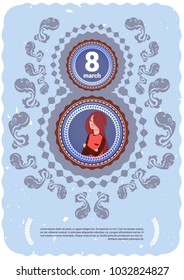 Happy International Women Day Background Creative Greeting Card 8 March Holiday Concept Flat Vector Illustration