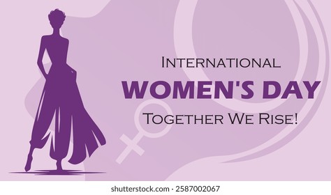 happy international women day with silhouette