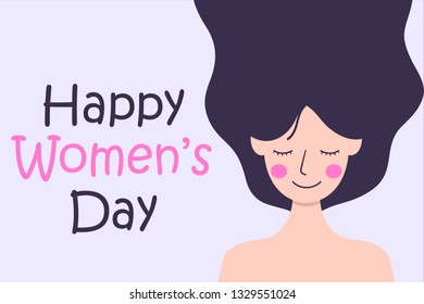 Happy International Women's Day, 8th March, Women Power Illustrated By Hand - Vector Eps