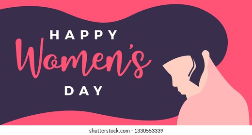 Happy International Women's Day, 8th March, Women in Minimal Style, Women Power Illustrated By Hand - Vector Eps
