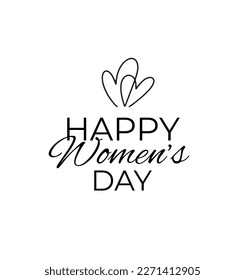 Happy international women's day 8th 8 march handwritten woman lettering sign celebration text media post publication card calligraphy banner cursive font typography citation quote isolated feminism