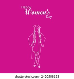Happy International Women's Day 8th March, greeting card, social media post design.