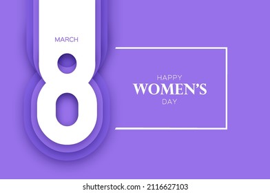 Happy International Women's Day. Abstract paper cut shapes. Trendy Flower contemporary art. 8 March. Spring. Happy Mother's Day. Paper art work. Very peri color.