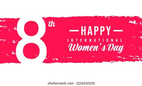 Happy International Women's Day Background With Brush Paper Cut Style. Suitable for your Design, invitations, posters, banners, Wallpaper, Postcard, Social Media Template. Vector Illustration
