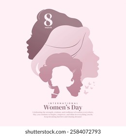 Happy international womens day background design. Women's Day banner design vector. March 8, International Women's Day.