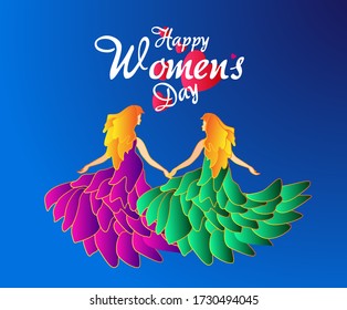 happy international women's day banner, poster or background for event in 8 march every year
