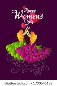 happy international women's day banner, poster or background for event in 8 march every year