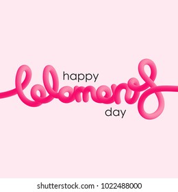 Happy International Women's Day blended interlaced creative hand drawn lettering. March 8. Trendy vector liquid 3d calligraphy for your poster, banner, postcard, invitation or greeting card design