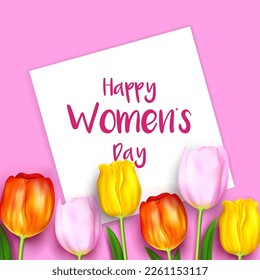 happy international women's day colorful flower illustration