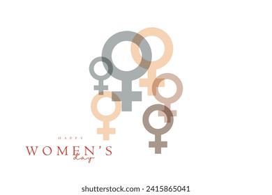 Happy International Women's Day concept banner design, History Month of Women postcard. vector illustration