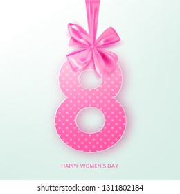 Happy International Women's Day decorative postcard banner, 8 March, vector illustration