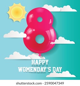 happy international Women's day design, 8 March International Women's Day with banner, poster, flyer, cover desin.