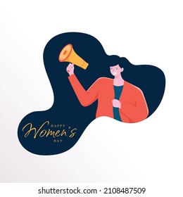 Happy International Women's day flat illustration. Women's day Greeting
